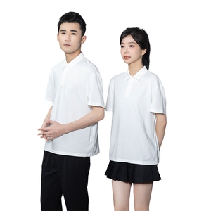 714-C3016P35控49/2025夏季男女短袖Polo衫团建纯色工作服三色图片