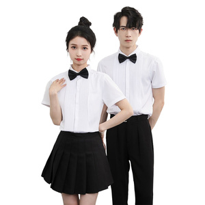 714-Y340P40控59/2025新款夏季男女同款修身工作服衬衫短袖制服图片