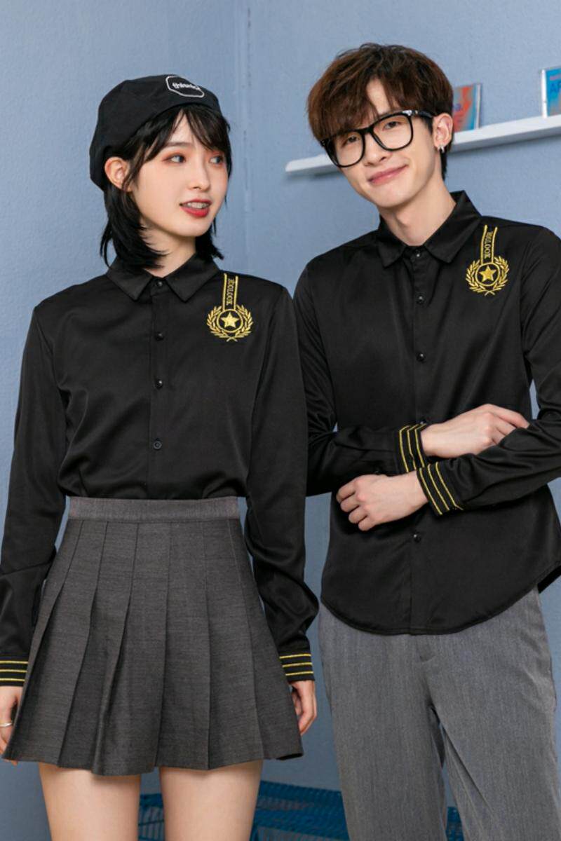 714-D656P45/2025情侣装男女同款工作服衬衫酒吧餐厅衬衣S-5XL,男装衬衫,星座714(原C313)