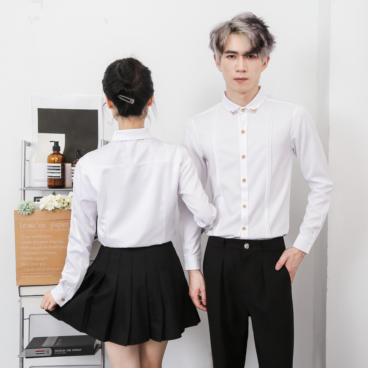 714-Y223特P40控59/2026秋季修身工作服衬衫理发店ktv酒吧制服,男装衬衫,星座714(原C313)