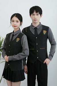 714-H667P55/2025春季新款工作服衬衫男女假两件衬衣KTV台球城服图片
