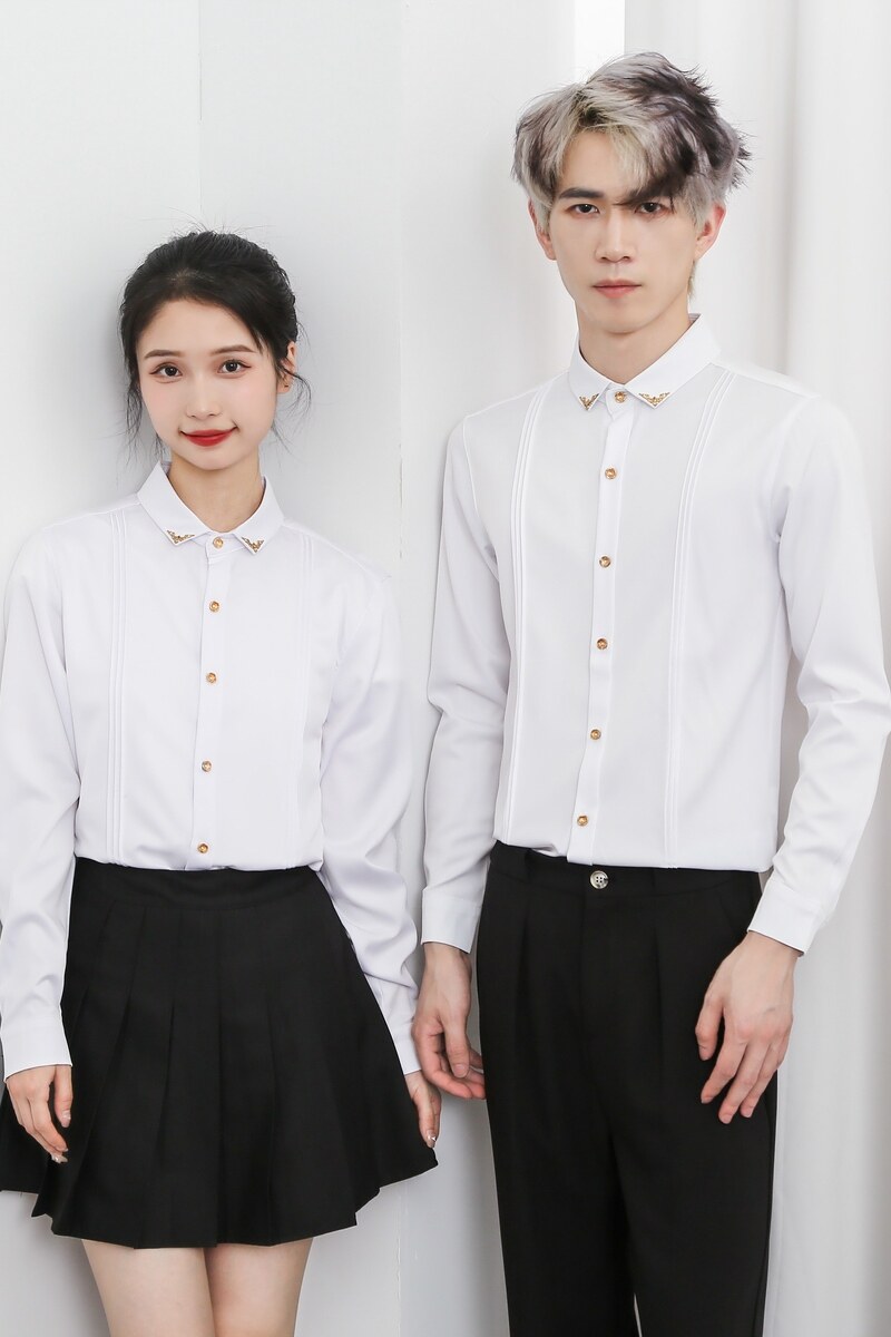 714-Y223特P40控59/2025春季修身工作服衬衫理发店ktv酒吧餐厅服,男装衬衫,星座714(原C313)