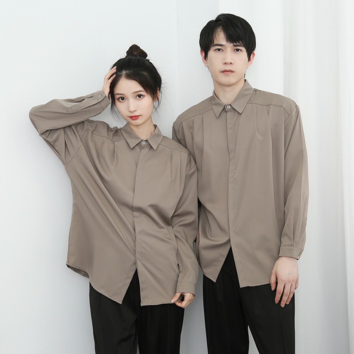714-D3043P45控65/2025春季新款韩系宽松衬衫休闲工作服潮版制服,男装衬衫,星座714(原C313)