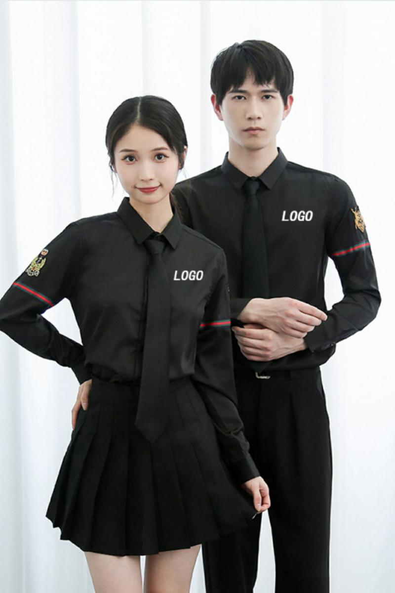 714-TD513P35/2025春季简约男女工作服衬衫发型师奶茶店制服衬衣,男装衬衫,星座714(原C313)