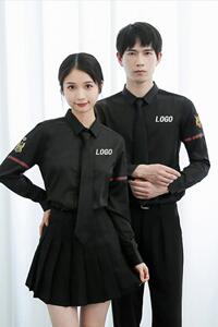 714-TD513P35/2025春季简约男女工作服衬衫发型师奶茶店制服衬衣图片