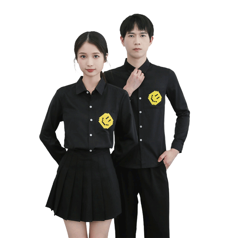 714-TD06P35/2025春季韩版男女清爽工作服衬衫发型师奶茶店制服,男装衬衫,星座714(原C313)