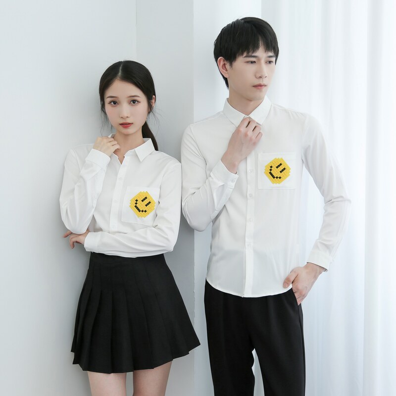 714-TD06P35/2025春季韩版男女清爽工作服衬衫发型师奶茶店制服,男装衬衫,星座714(原C313)