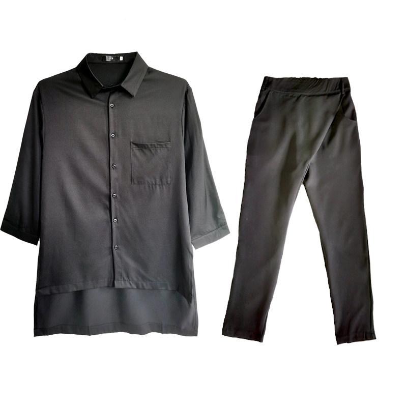 714-F636P50/2025情侣装酒吧餐厅美发厅工作服衬衫宽松日系S-5XL,男装衬衫,星座714(原C313)