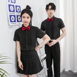 714-Y340P40控59/2025新款夏季男女同款修身工作服衬衫短袖制服图片