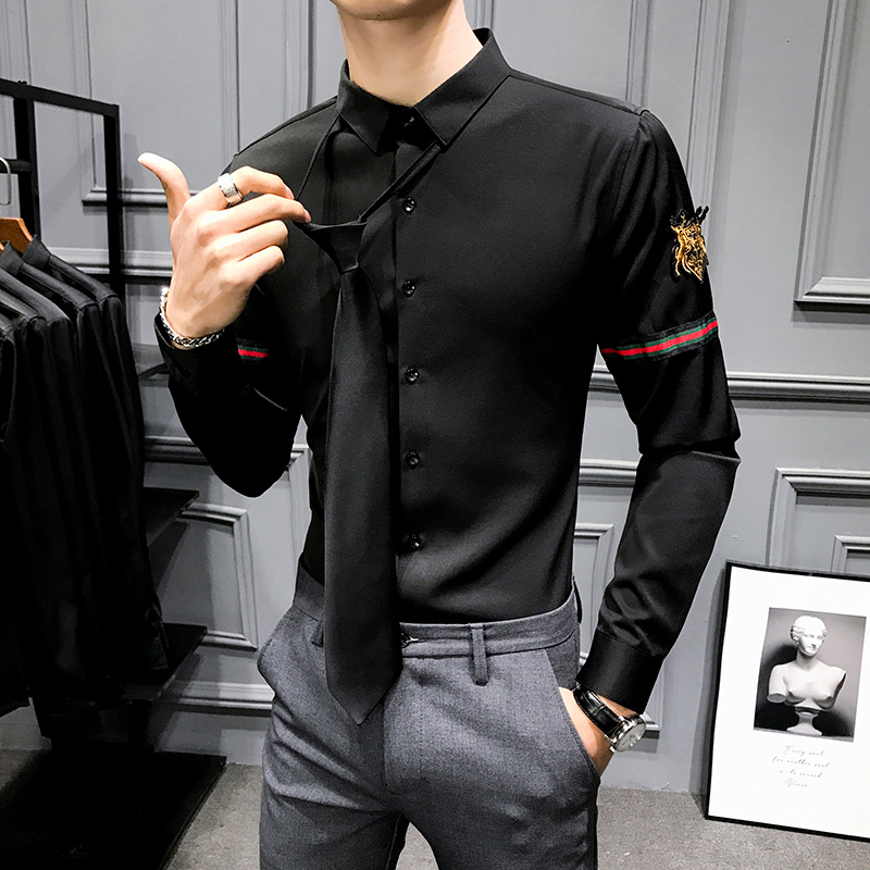 714-YD513P35/英伦灰墙2025春季男空少制服衬衫ktv酒吧衬衣S-5XL，男装衬衫，星座714(原C313)