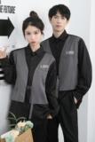 714-H3007P55控79/2025新款男女假两件工作服衬衫宽松马甲衬衣，男装衬衫，星座714(原C313)