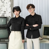 714-D612P45/2025情侣装韩版男女修身工作服衬衫发型师衬衣S-5XL，男装衬衫，星座714(原C313)