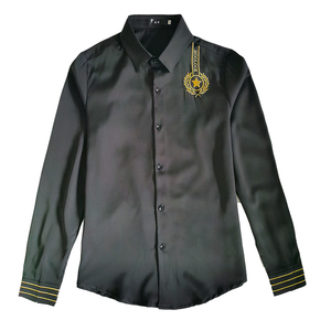 714-D656P45/2025情侣装男女同款工作服衬衫酒吧餐厅衬衣S-5XL图片