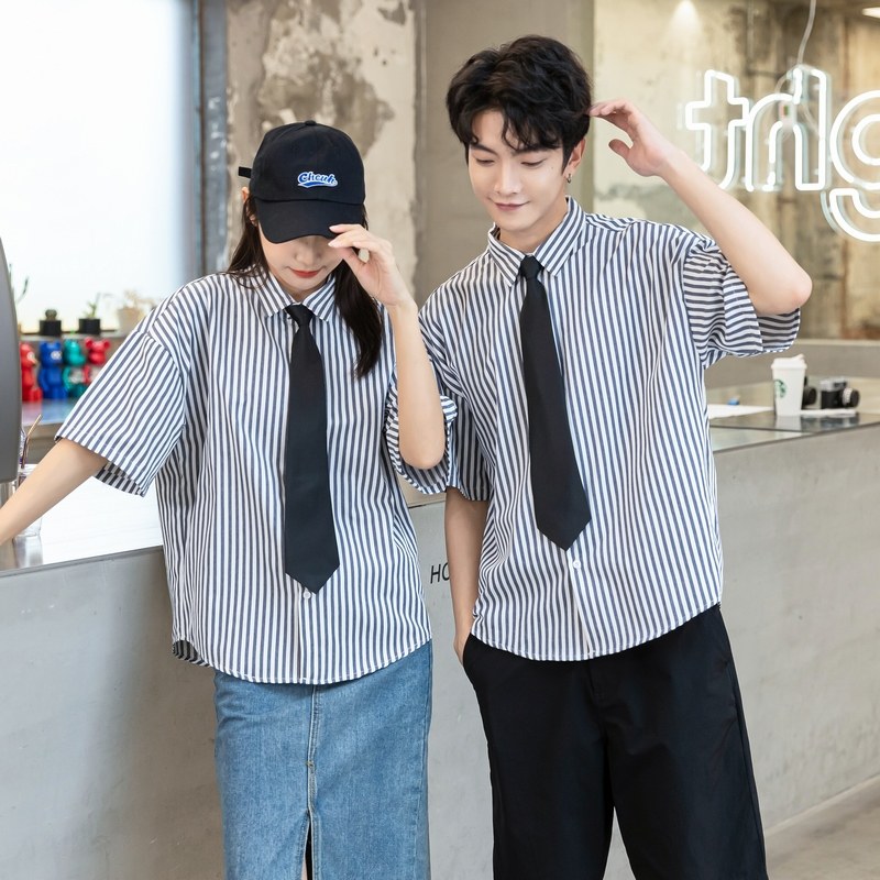 714-D645P45/2025夏季情侣装发型师夜店餐厅工作服衬衫宽松S-5XL，男装衬衫，星座714(原C313)