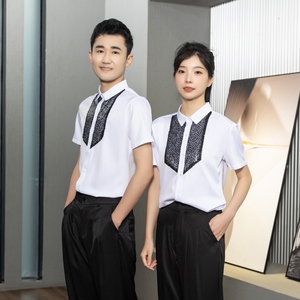 714-D3014P45控59/2025夏季短袖衬衫礼服舞蹈工作服衬衣ktv制服图片