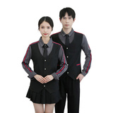 714-H677P55/2025春季男女制服衬衫假两件马甲ktv发型师台球城服，男装衬衫，星座714(原C313)