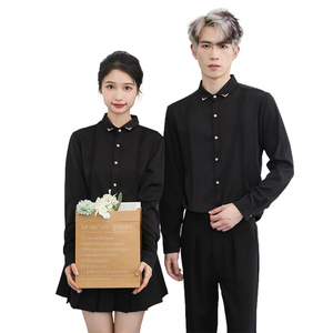 714-Y223特P40控59/2026秋季修身工作服衬衫理发店ktv酒吧制服图片