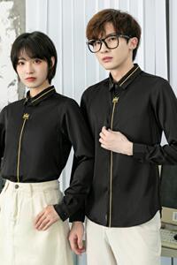 714-D616P45/2025情侣装男女同款工作服衬衫潮衬衣休闲制服S-5XL图片