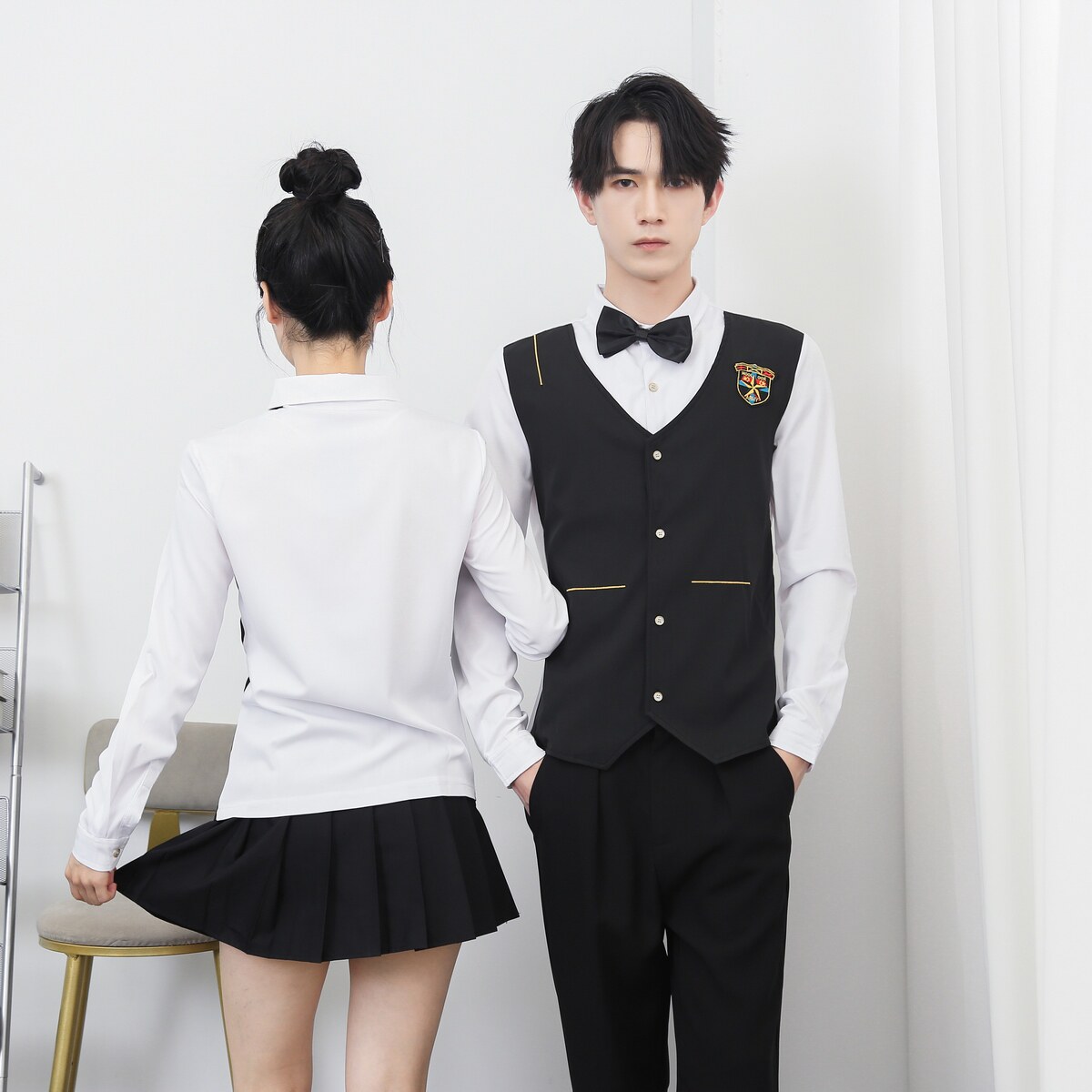 714-H667P55控69/2025秋发型师假两件台球城ktv工作服少爷衬衣,男装衬衫,星座714(原C313)
