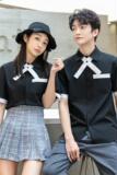 714-C668P40/2025下情侣ktv餐厅短袖衬衫黑工作服衬衣（不褪色），男装T恤，星座714(原C313)