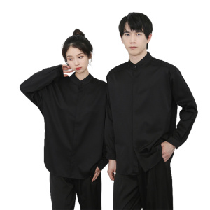 714-D3042P45控65/2025春季衬衫韩系宽松版立领衬衫时尚工作服潮图片