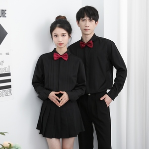 714-D3051P45控69/2025新款男女同款制服衬衫礼服前台ktv酒吧制服图片