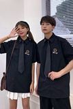 714-C661P40/2025夏情侣学院学生装短袖衬衫宽松工作服男女同款，男装T恤，星座714(原C313)