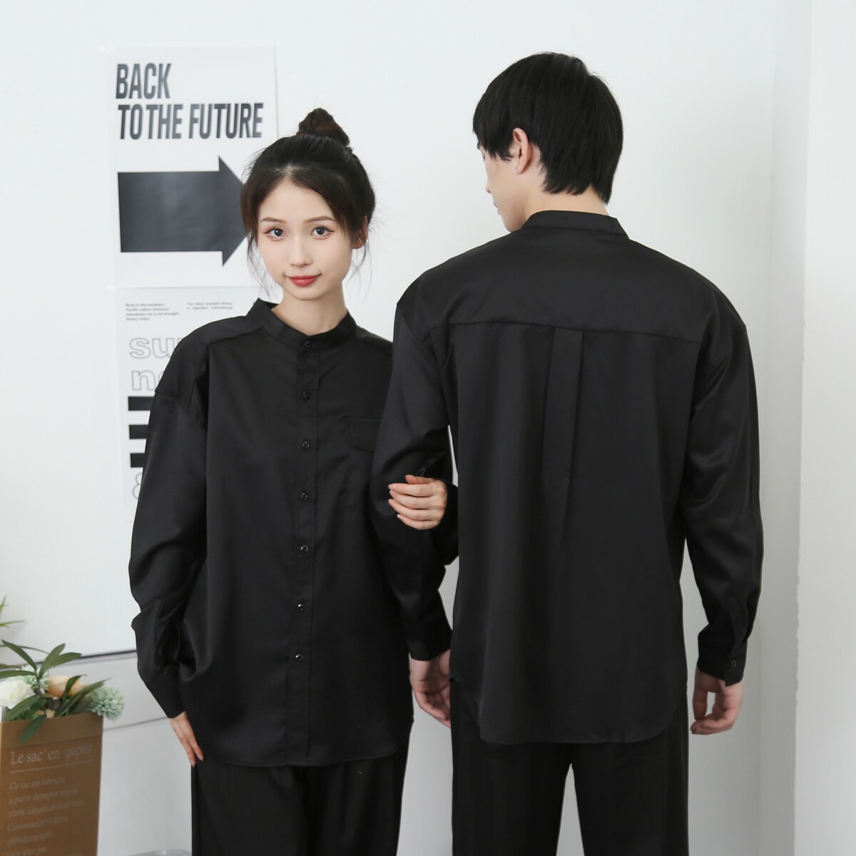 714-D3036P45控65/2025春男女宽松工作服衬衫l立领休闲时尚制服,男装衬衫,星座714(原C313)