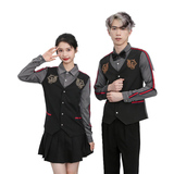 714-H654P55控69/2025春季修身假两件马甲工作服衬衫ktv酒吧制服，男装衬衫，星座714(原C313)