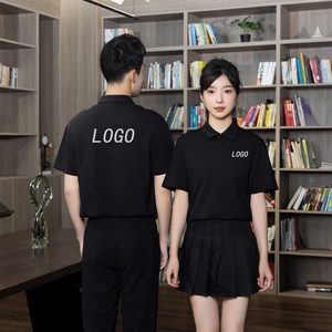 714-C3016P35控49/2025夏季男女同款短袖Polo衫团建纯色工作服图片