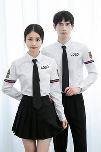 714-TD513P35/2025春季韩版男女工作服衬衫发型师奶茶店制服衬衣图片
