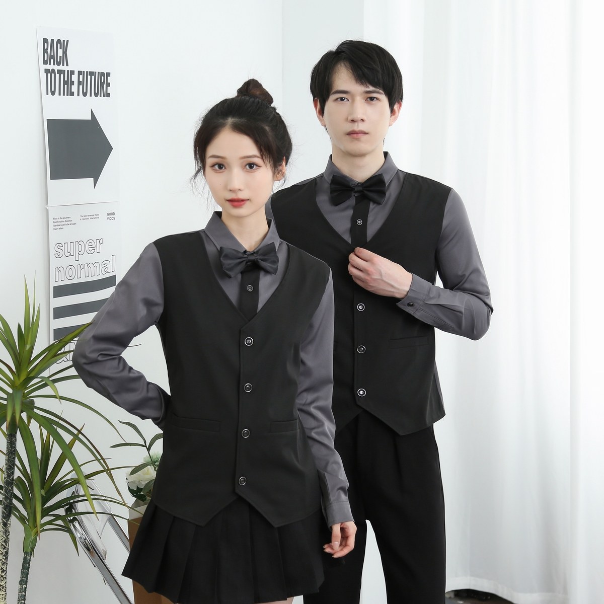 714-H6007P55控79/2025春季男女马甲假两件酒吧ktv发型师工作服,男装背心/马甲,星座714(原C313)