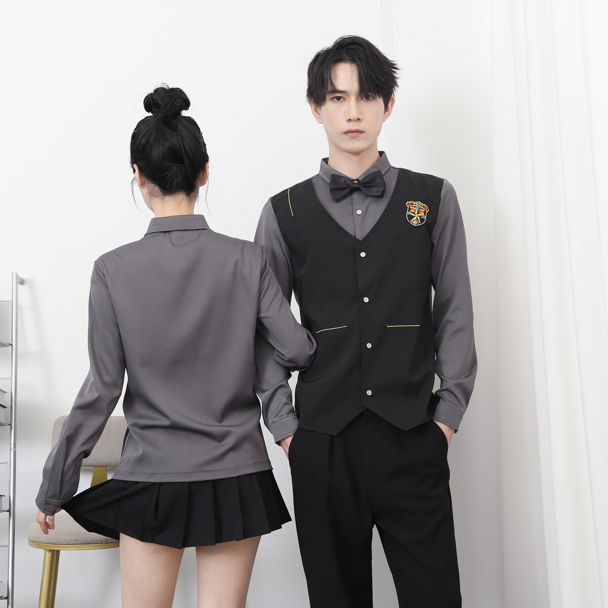 714-H667P55控69/2025秋发型师假两件台球城ktv工作服男女衬衫,男装衬衫,星座714(原C313)