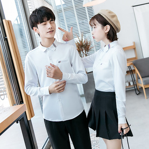 714-D05P45/情侣装2025春季新款男衬衫学生团体服服务员装S-5XL图片