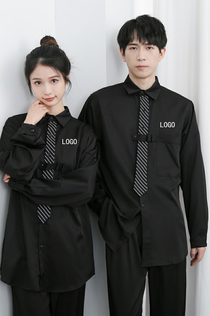 714-H3009P55控79/2025新款男女同款宽松工作服衬衫发型师理发店,男装衬衫,星座714(原C313)