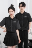 714-C3056P40控59/2025新款夏季工作服衬衫条纹领带ktv发型师衬衣，男装衬衫，星座714(原C313)