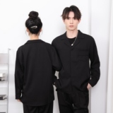 714-H3064P55控79/2025春季新款日系理发奶茶店工作服古巴领衬衫，男装衬衫，星座714(原C313)