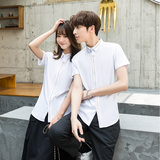 714-C560P40/2025情侣装男女休闲工作短袖衬衫潮流制服衬衣S-5XL，男装T恤，星座714(原C313)