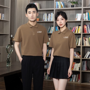 714-C3016P35控49/2025夏季男女同款短袖Polo衫团建纯色工作服