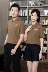 714-C3016P35控49/2025夏季男女同款短袖Polo衫团建纯色工作服图片