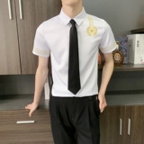 714-C681P40控59/2025短袖发型师空少衬衫修身工作服迎服少爷装，男装T恤，星座714(原C313)