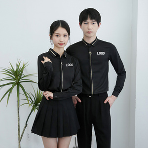 714-D616P45/2025春季男女清新工作服衬衫修身KTV发型师制服衬衣图片