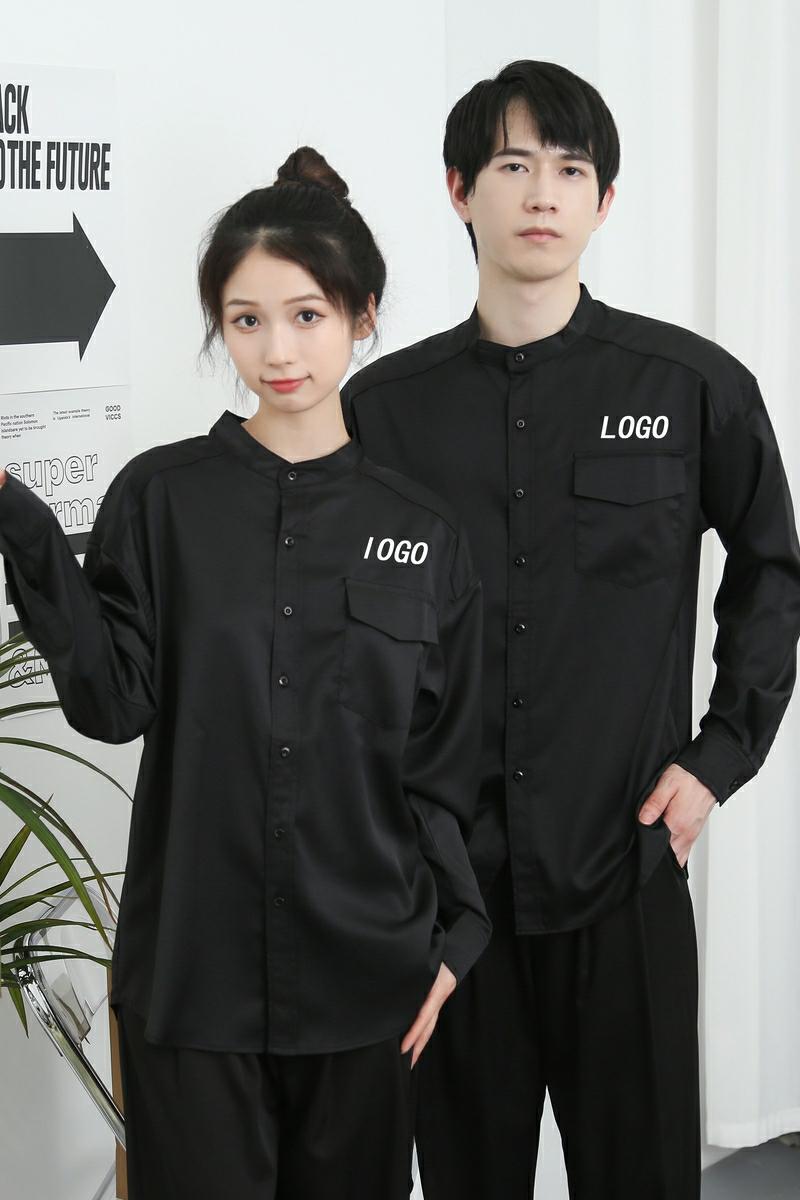 714-D3036P45控65/2025春男女宽松工作服衬衫l立领休闲时尚制服,男装衬衫,星座714(原C313)