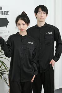 714-D3036P45控65/2025春男女宽松工作服衬衫l立领休闲时尚制服图片