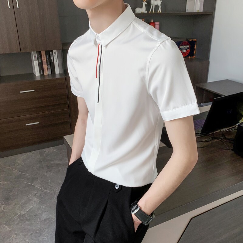 714-9330P35控55/2025夏短袖衬衣男女工作服衬衫修身小清新衬衣,男装T恤,星座714(原C313)