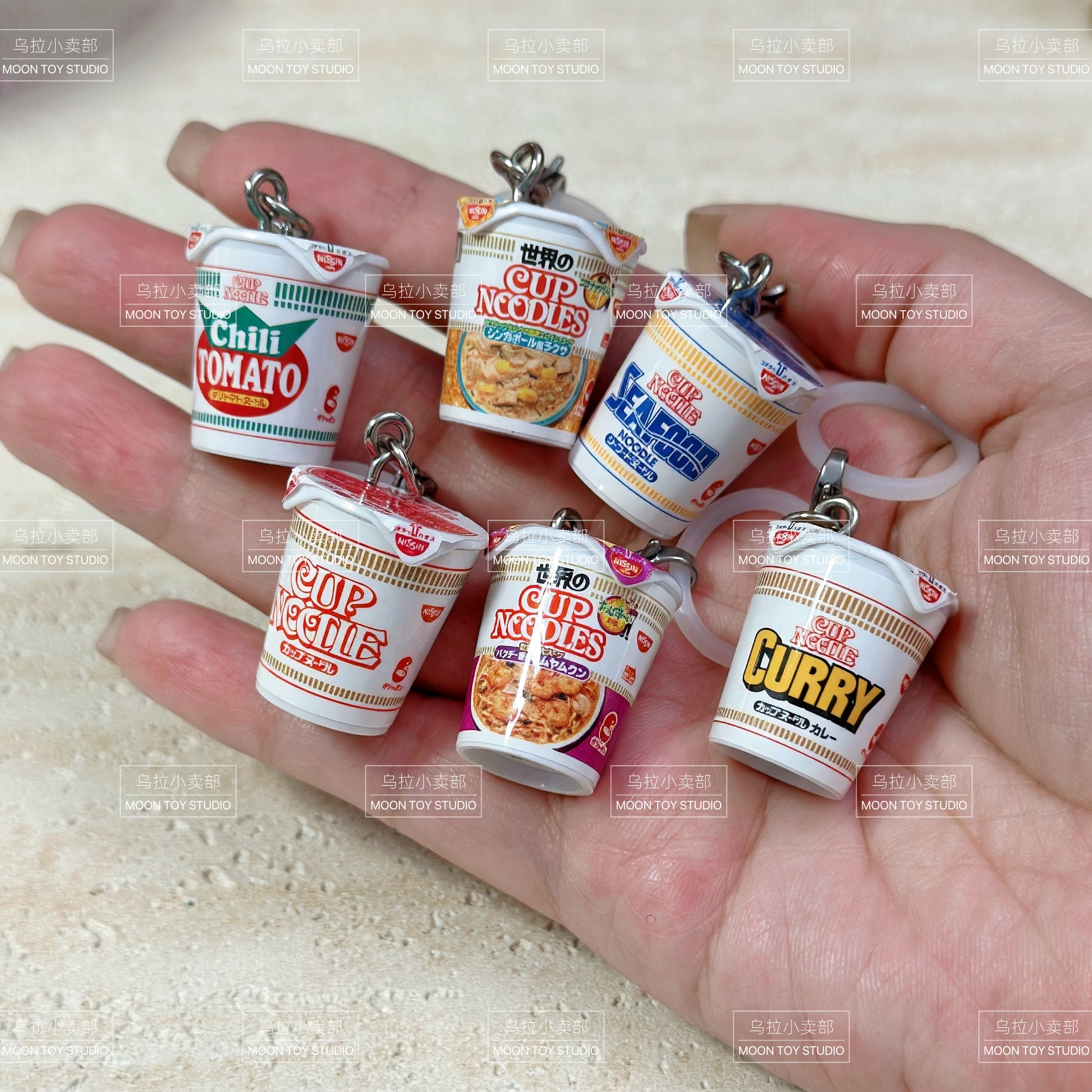 「乌拉」万代BANDAI 扭蛋日清合味道杯面 伞挂 微缩泡面 挂件吊饰图片