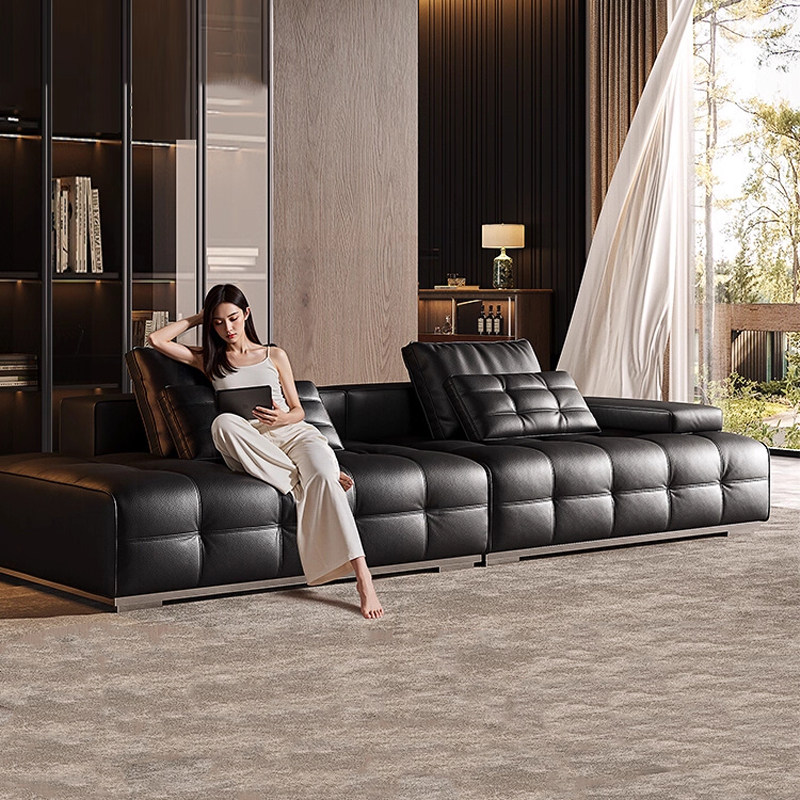 政府补贴劳伦斯沙发意式轻奢模块沙发客厅沙发全青头层牛皮沙发