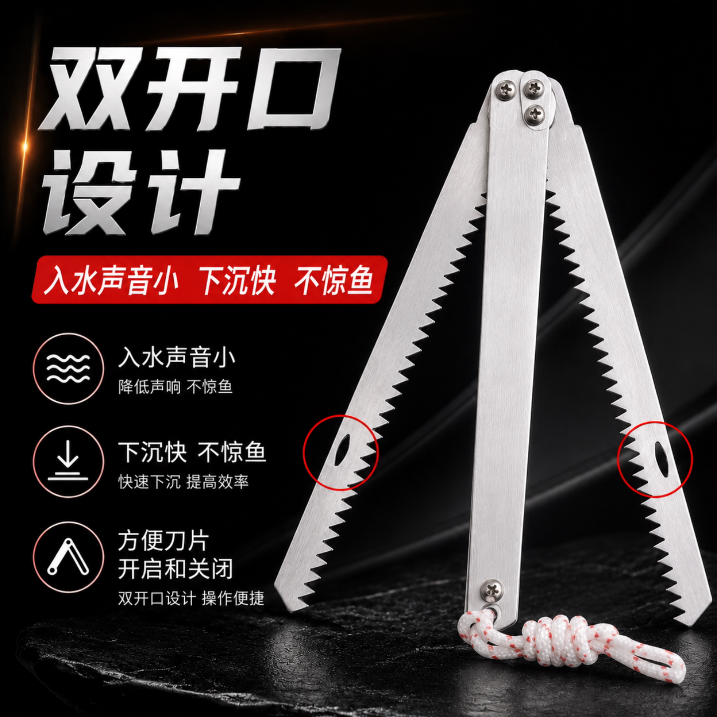 钓鱼不锈钢加厚折叠水草刀