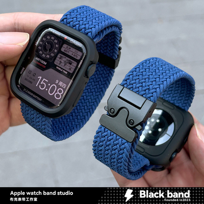 适用s10苹果手表ultra2尼龙编织金属降落伞扣s7表带s8/s9壳iwatch