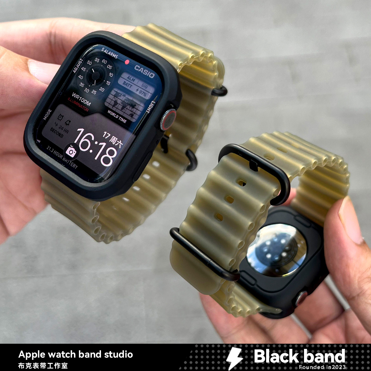 ultra4适用applewatch半透明海洋硅胶手表带壳s12苹果s10/S11/S9